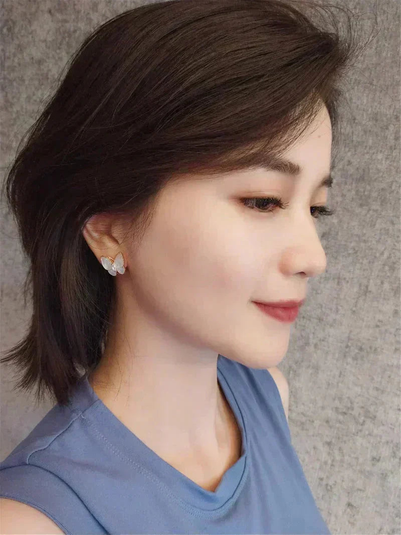 [Everoly JW]BUTTERFLY MOP DIAMOND EARRINGS