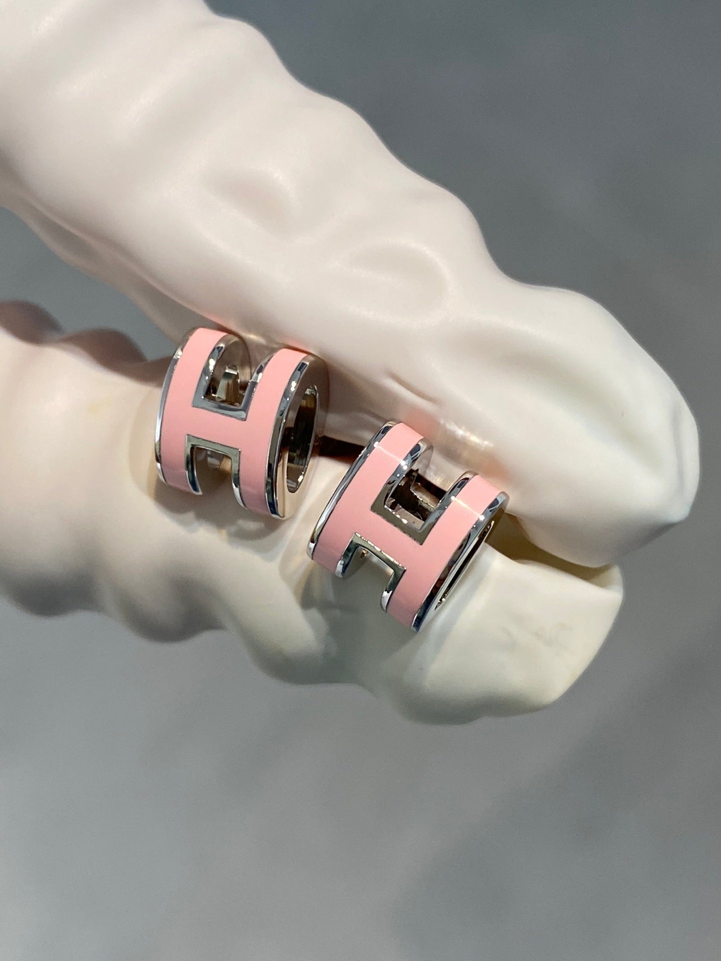 [Everoly JW]MINI POP H SILVER EARRINGS PINK