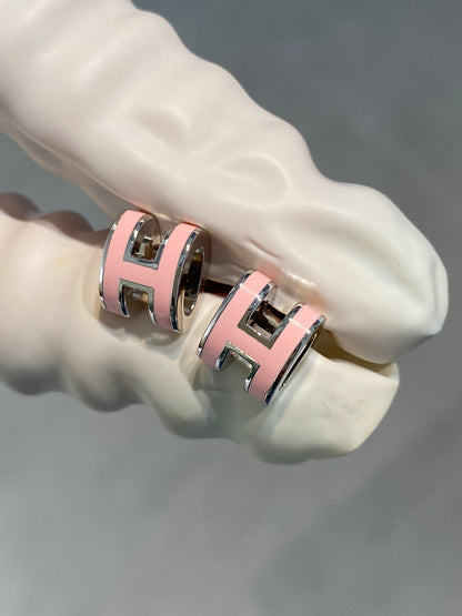 [Everoly JW]MINI POP H SILVER EARRINGS PINK