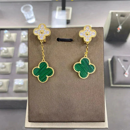 [Everoly JW]CLOVER  2 MOTIFS  DIAMOND  EARRINGS (MULTIPLE CHOICESç´