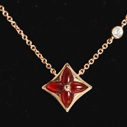 [Everoly JW]STAR NECKLACE PINK GOLD 1 DIAMOND