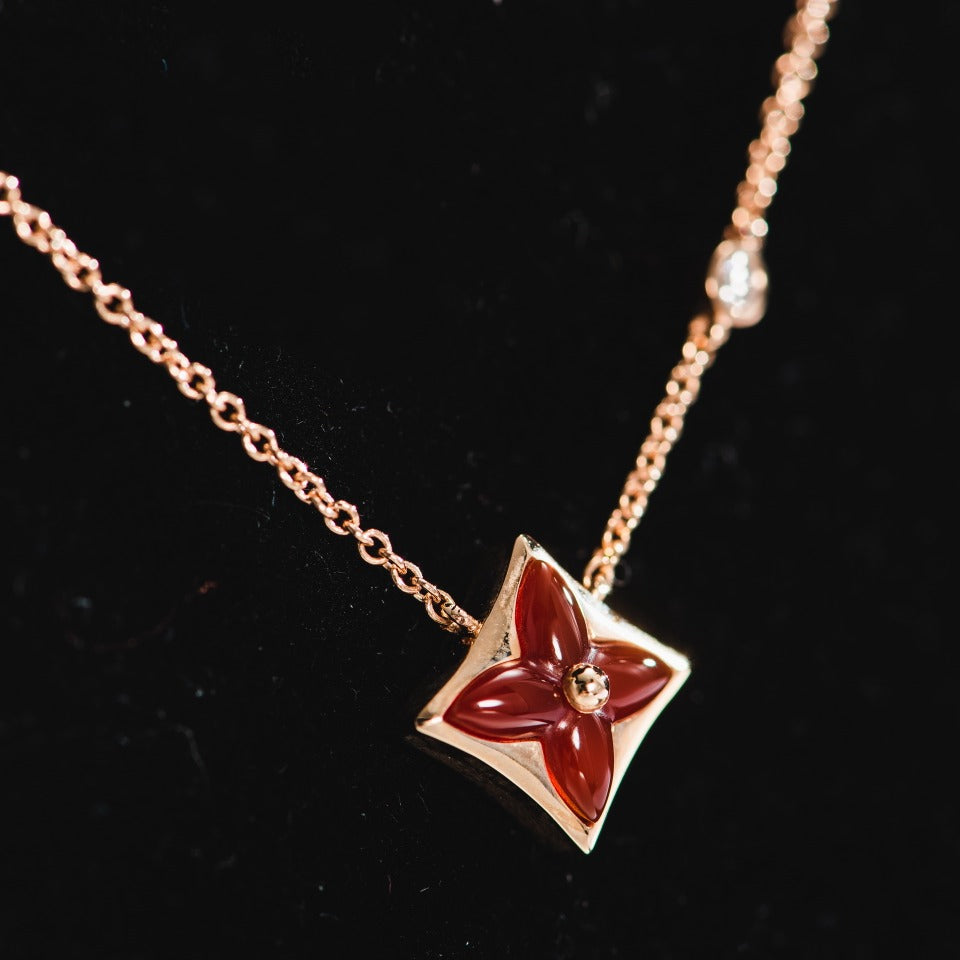 [Everoly JW]STAR NECKLACE PINK GOLD 1 DIAMOND