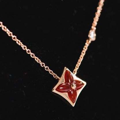 [Everoly JW]STAR NECKLACE PINK GOLD 1 DIAMOND