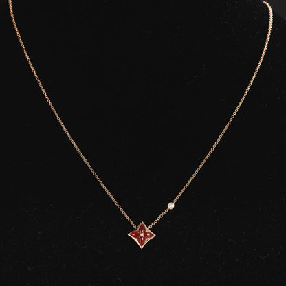 [Everoly JW]STAR NECKLACE PINK GOLD 1 DIAMOND