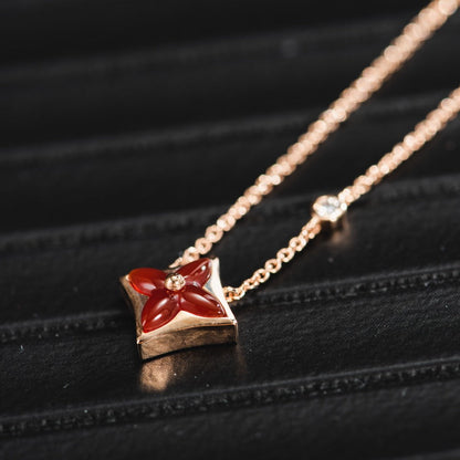 [Everoly JW]STAR NECKLACE PINK GOLD 1 DIAMOND