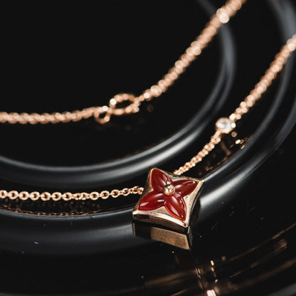 [Everoly JW]STAR NECKLACE PINK GOLD 1 DIAMOND