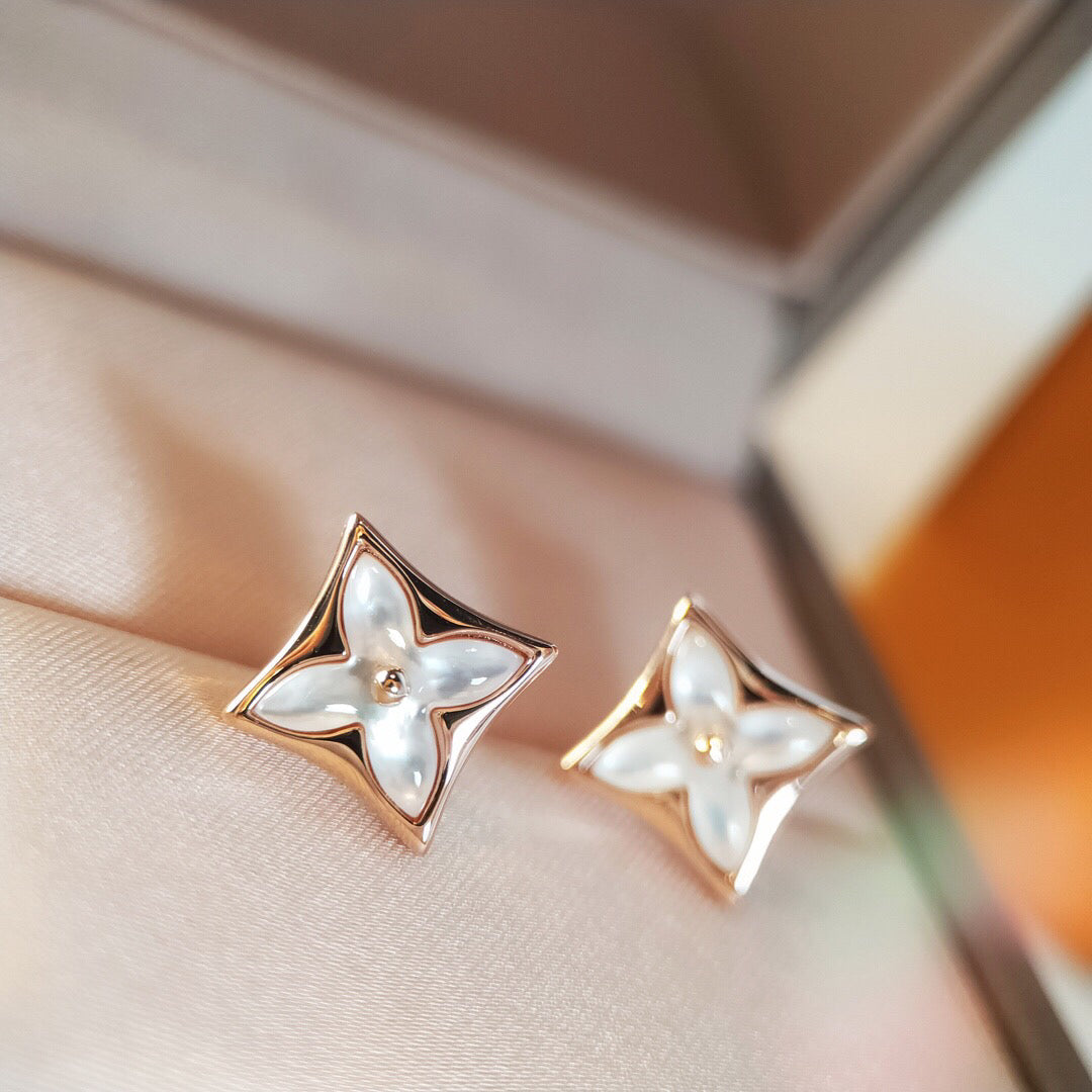 [Everoly JW]STAR MOP PINK GOLD EARRINGS