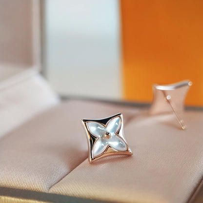 [Everoly JW]STAR MOP PINK GOLD EARRINGS
