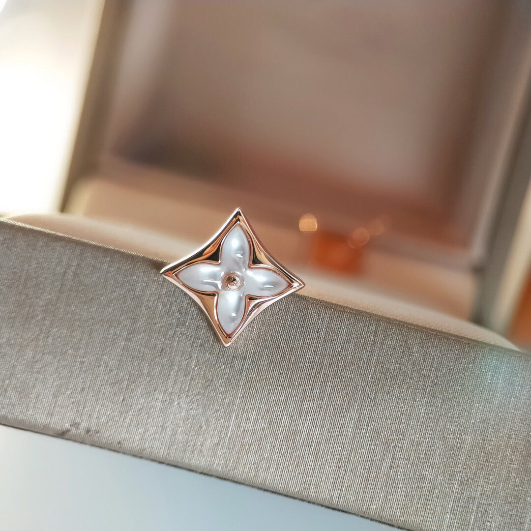 [Everoly JW]STAR MOP PINK GOLD EARRINGS