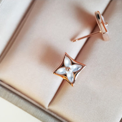 [Everoly JW]STAR MOP PINK GOLD EARRINGS