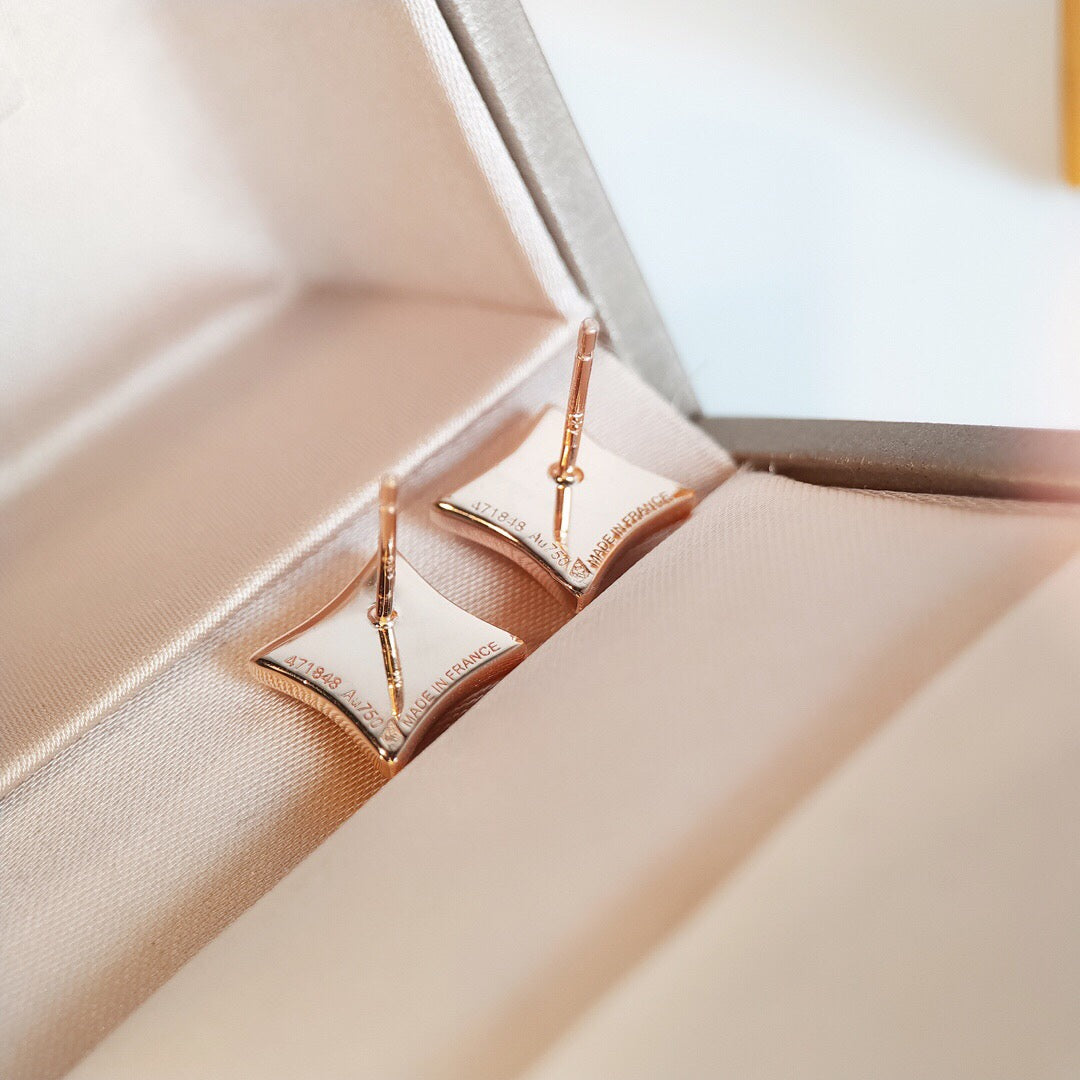 [Everoly JW]STAR MOP PINK GOLD EARRINGS