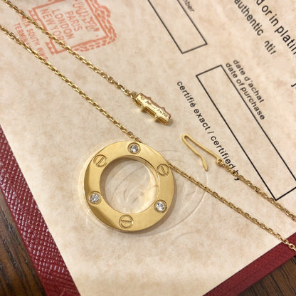 [Everoly JW]LOVE NECKLACE 16MM 3 DIAMONDS