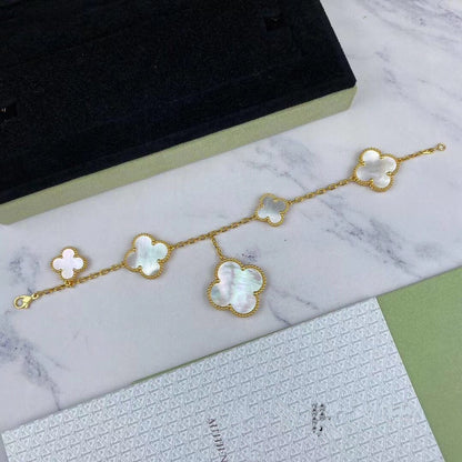[Everoly JW]MAGIC CLOVER MOP GOLD BRACELET 5 MOTIFS