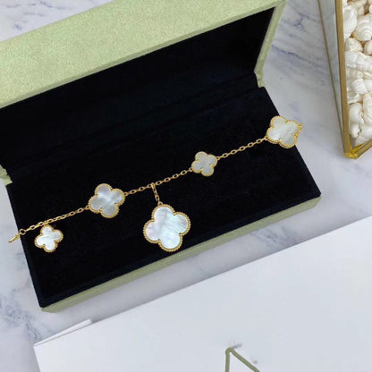 [Everoly JW]MAGIC CLOVER MOP GOLD BRACELET 5 MOTIFS
