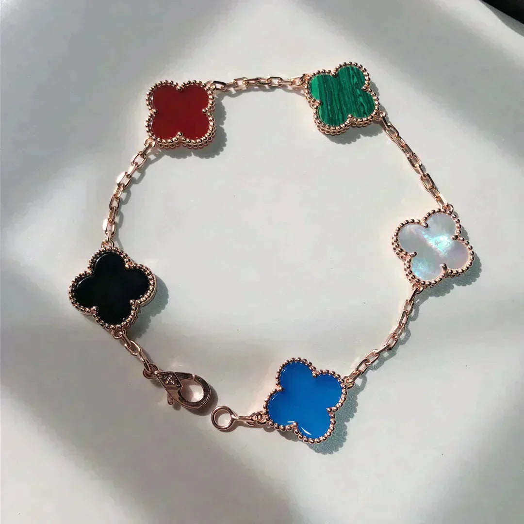 [Everoly JW]CLOVER 5 MOTIFS MULTICOLOR  BRACELET