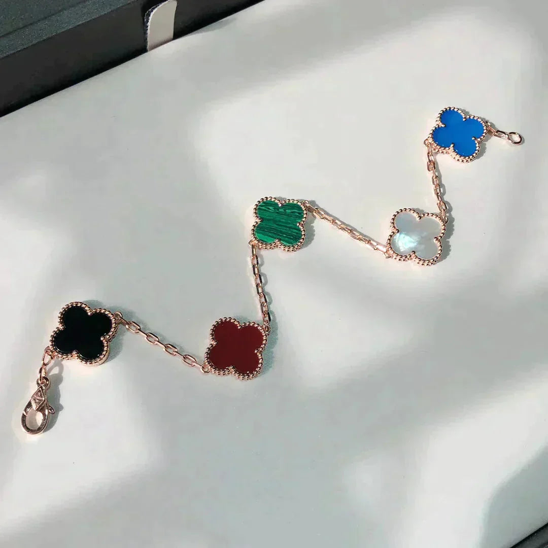 [Everoly JW]CLOVER 5 MOTIFS MULTICOLOR  BRACELET