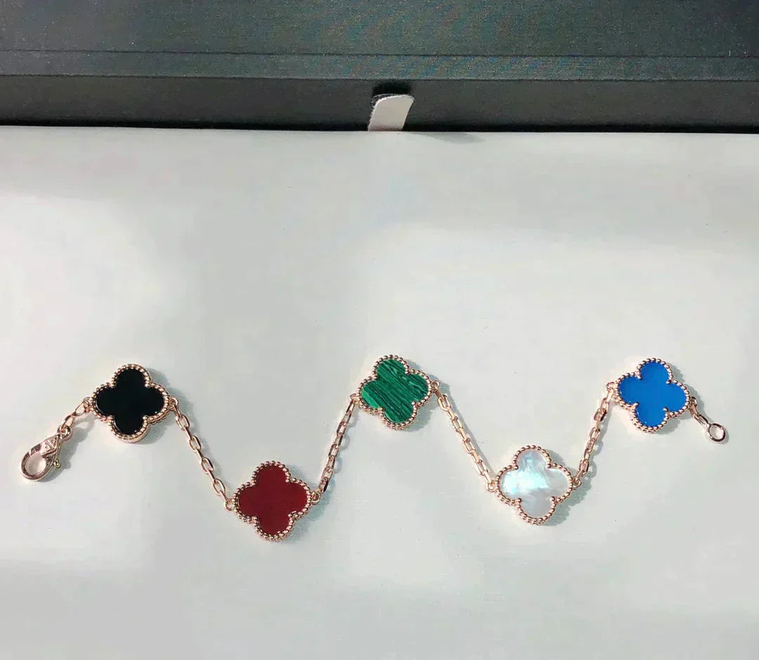 [Everoly JW]CLOVER 5 MOTIFS MULTICOLOR  BRACELET