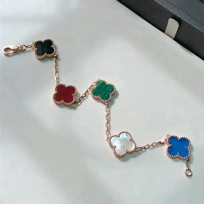 [Everoly JW]CLOVER 5 MOTIFS MULTICOLOR  BRACELET