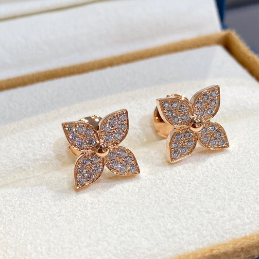 [Everoly JW]STAR BLOSSOM STUD DIAMONDS EARRINGS