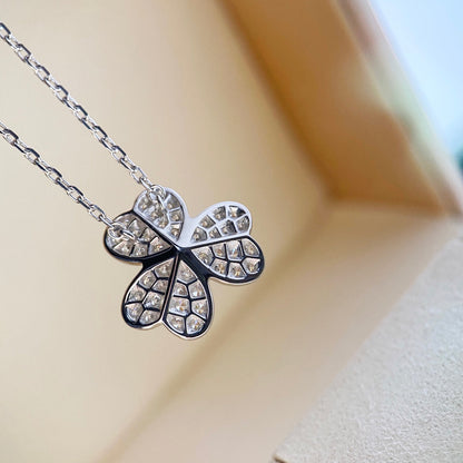 [Everoly JW]CLOVER DIAMOND NECKLACE SILVER