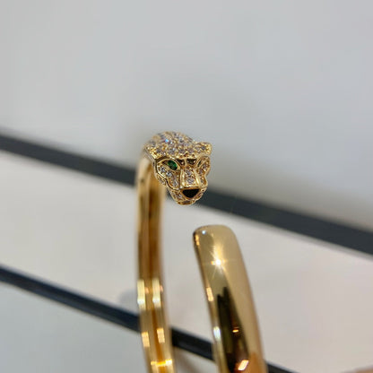 [Everoly JW]PANTHERE GOLD DIAMOND OPEN BRACELET