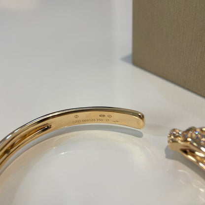 [Everoly JW]PANTHERE GOLD DIAMOND OPEN BRACELET