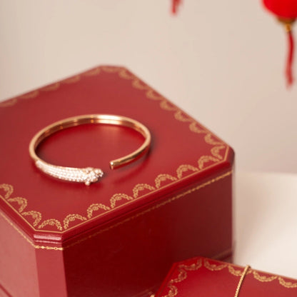 [Everoly JW]PANTHERE ROSE GOLD DIAMOND OPEN BRACELET