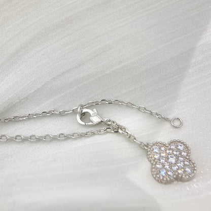 [Everoly JW]CLOVER 5 MOTIFS SILVER DIAMONDS NECKLACE