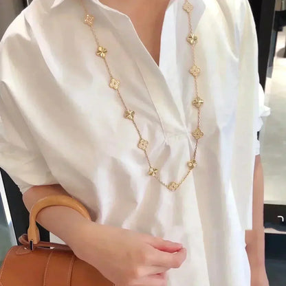 [Everoly JW]CLOVER 20 MOTIFS LASER DIAMOND NECKLACE