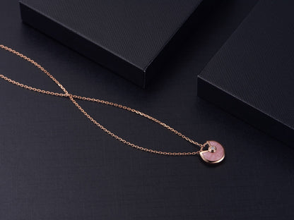 [Everoly JW]AMULETTE ROSE GOLD PINK MOP NECKLACE