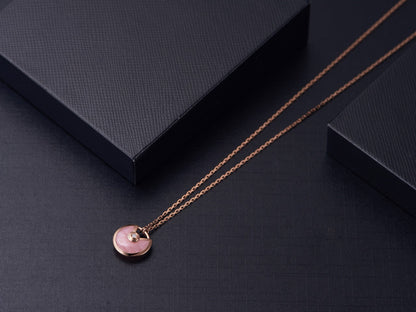 [Everoly JW]AMULETTE ROSE GOLD PINK MOP NECKLACE
