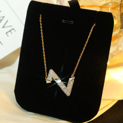 [Everoly JW]VOLT SILVER DIAMOND PEDANT NECKLACE