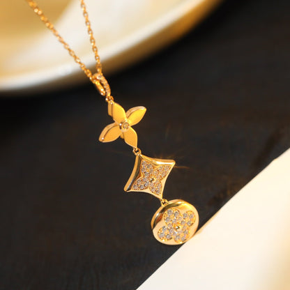 [Everoly JW]STAR AND SUN DIAMOND PINK GOLD NECKLACE