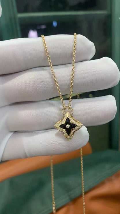 [Everoly JW]STAR PEDANT PINK GOLD DIAMOND NECKLACE