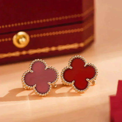 [Everoly JW]CLOVER MEDIUM 1 MOTIFS CARNELIAN  EARRINGS