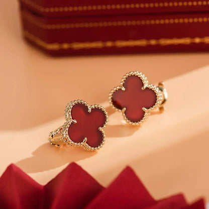 [Everoly JW]CLOVER MEDIUM 1 MOTIFS CARNELIAN  EARRINGS