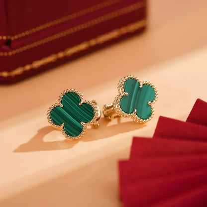 [Everoly JW]CLOVER MEDIUM 1 MOTIFS MALACHITE  EARRINGS