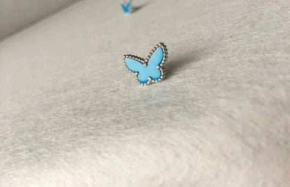 [Everoly JW]BUTTERFLY TURQUOISE EARRINGS SILVER
