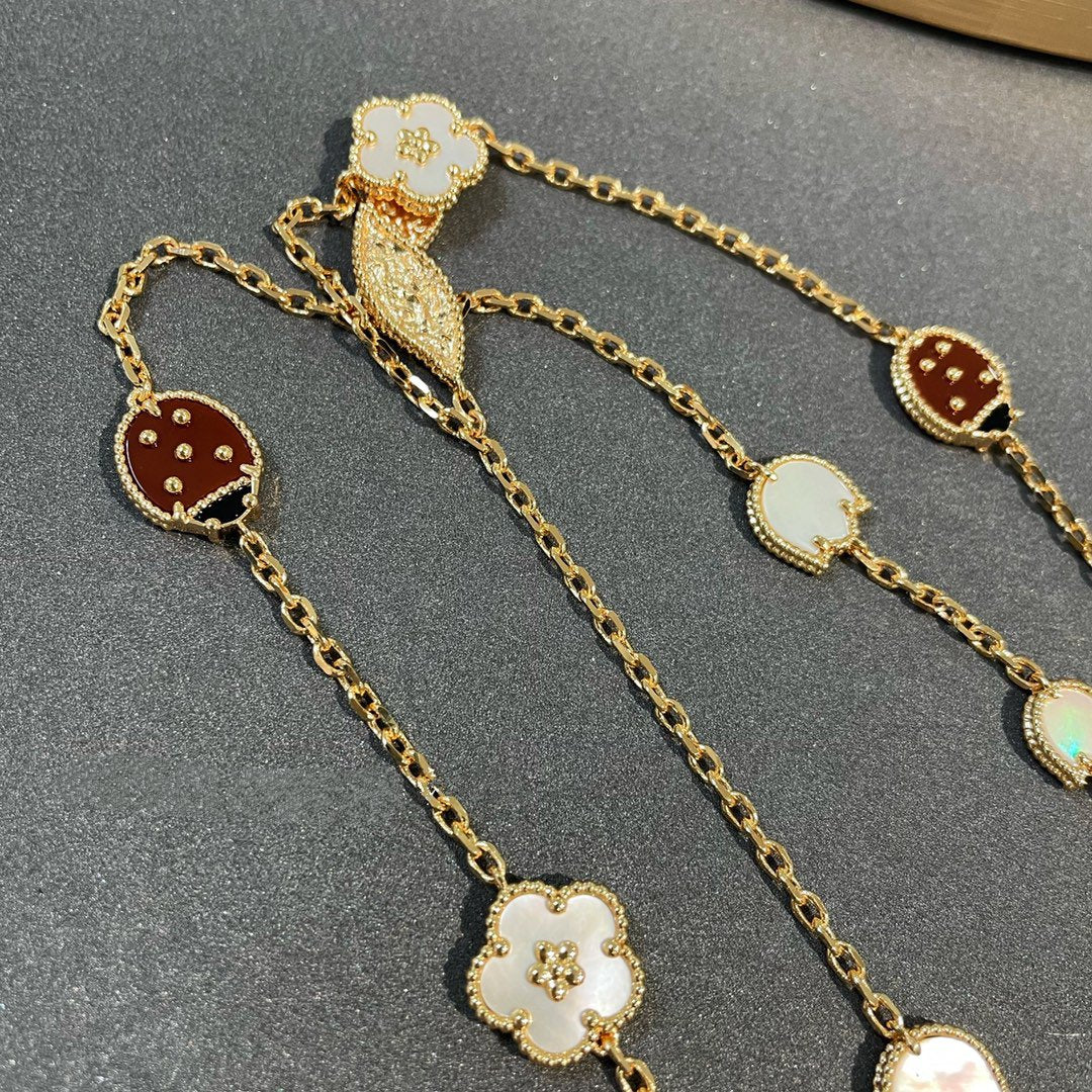 [Everoly JW]LUCKY SPRING 15 MOTIFS GOLD NECKLACE