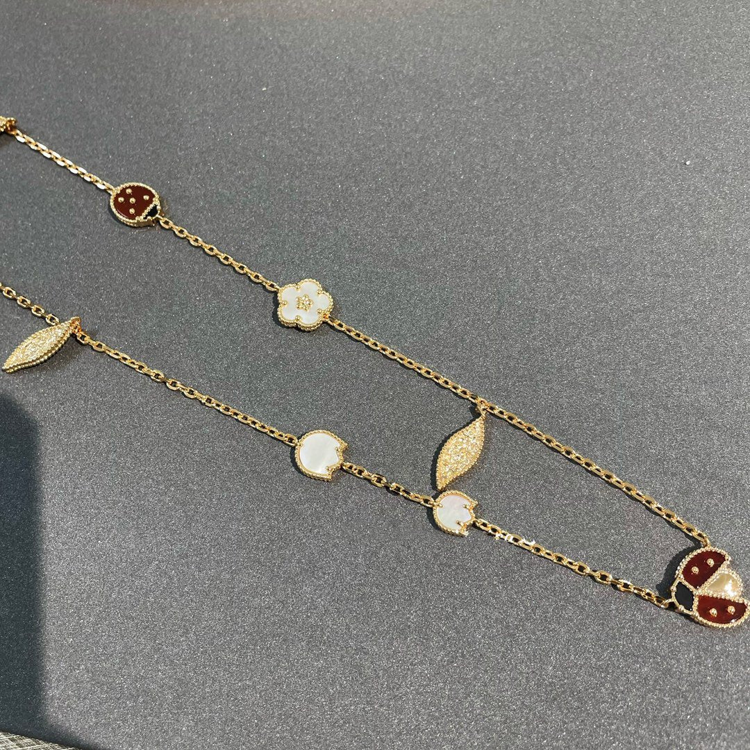[Everoly JW]LUCKY SPRING 15 MOTIFS GOLD NECKLACE