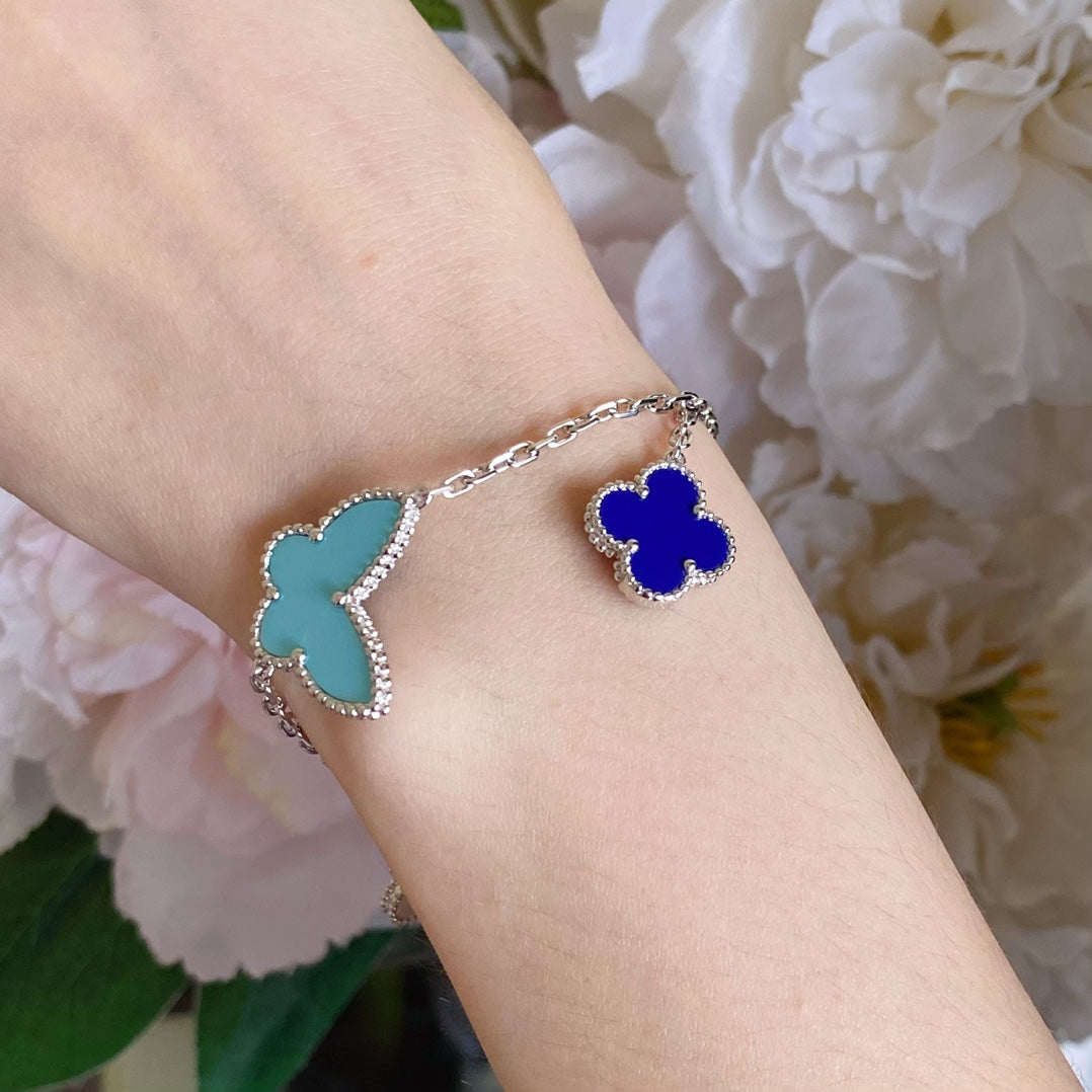 [Everoly JW]LUCKY SPRING SILVER BRACELET 4 MOTIF