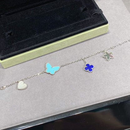 [Everoly JW]LUCKY SPRING SILVER BRACELET 4 MOTIF