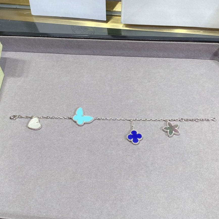 [Everoly JW]LUCKY SPRING SILVER BRACELET 4 MOTIF