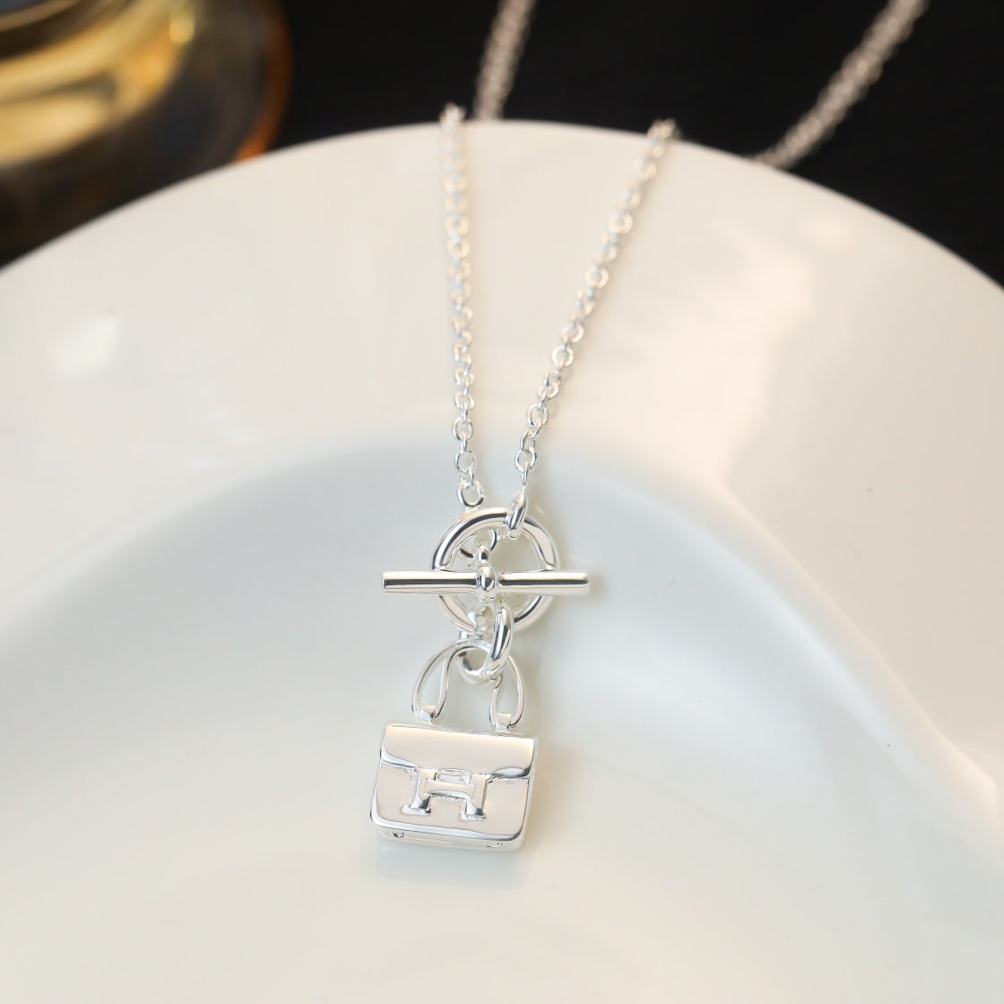 [Everoly JW]POP H PEDANT SILVER NECKLACE