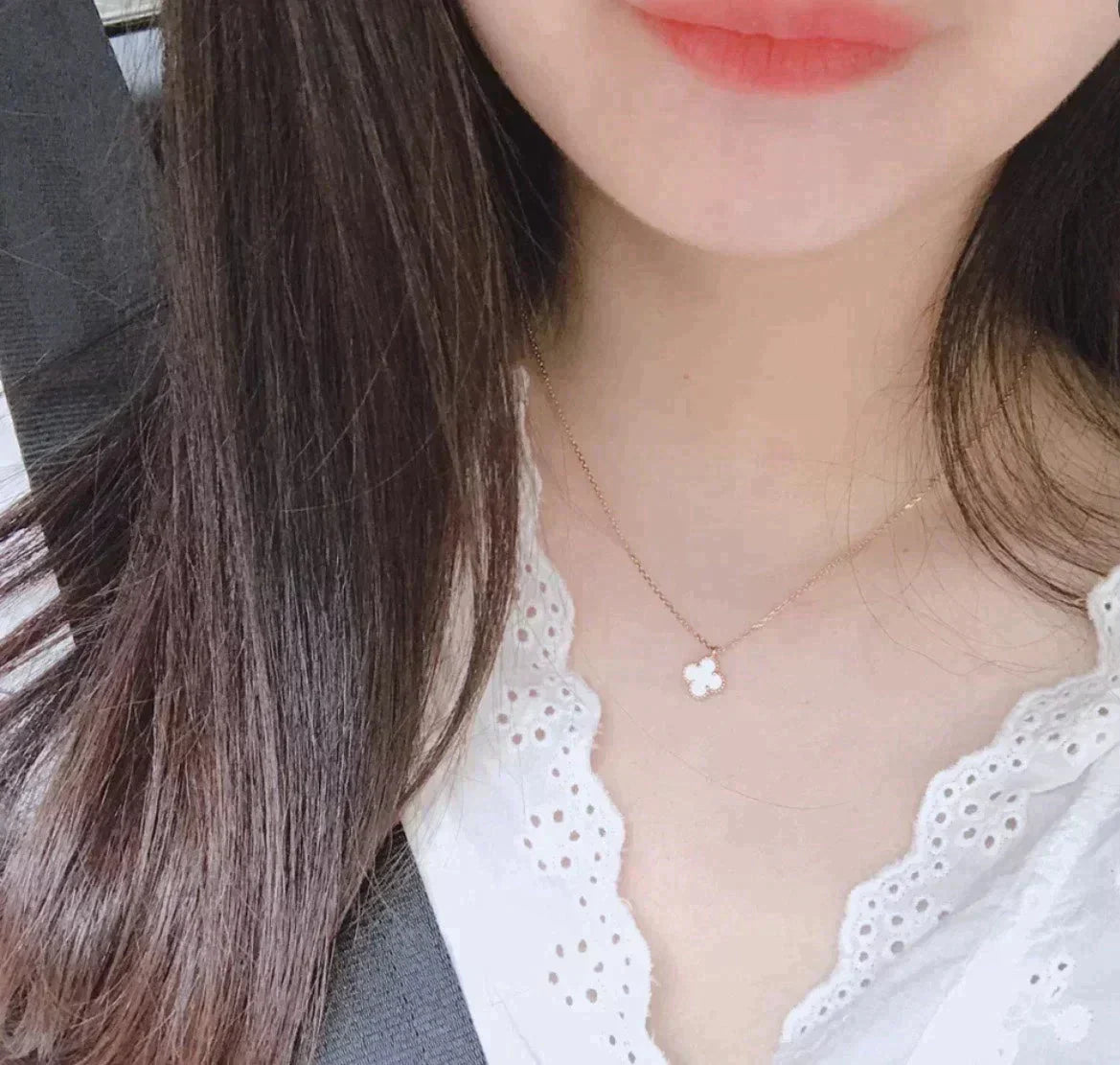 [Everoly JW]CLOVER MINI 9.5MM WHITE MOTHER-OF-PEARL NECKLACE