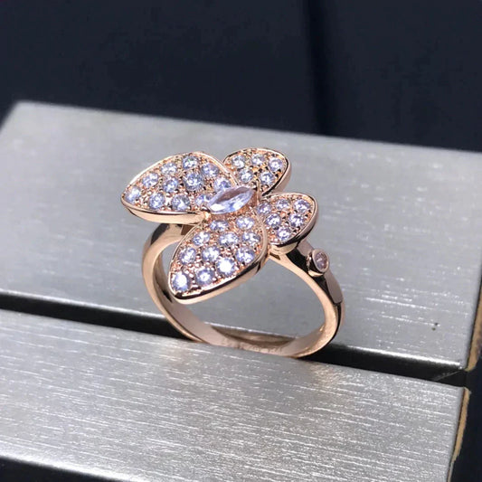 [Everoly JW]BUTTERFLY PINK GOLD DIAMOND RING