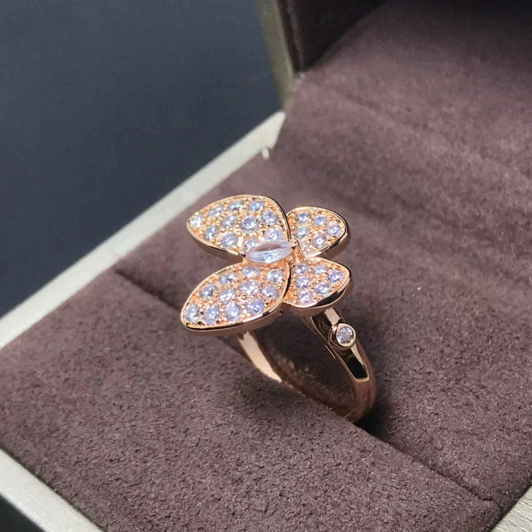 [Everoly JW]BUTTERFLY PINK GOLD DIAMOND RING