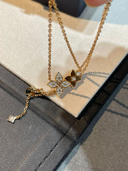 [Everoly JW]STAR BLOSSOM NECKLACE PINK GOLD DIAMONDS