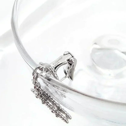 [Everoly JW]CLOVER 2 MOTIFS  DIAMOND ONYX EARRINGS SILVER