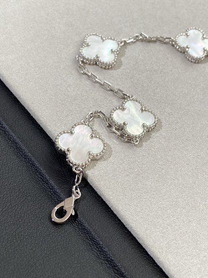 [Everoly JW]CLOVER SILVER MOP 5 MOTIF BRACELET